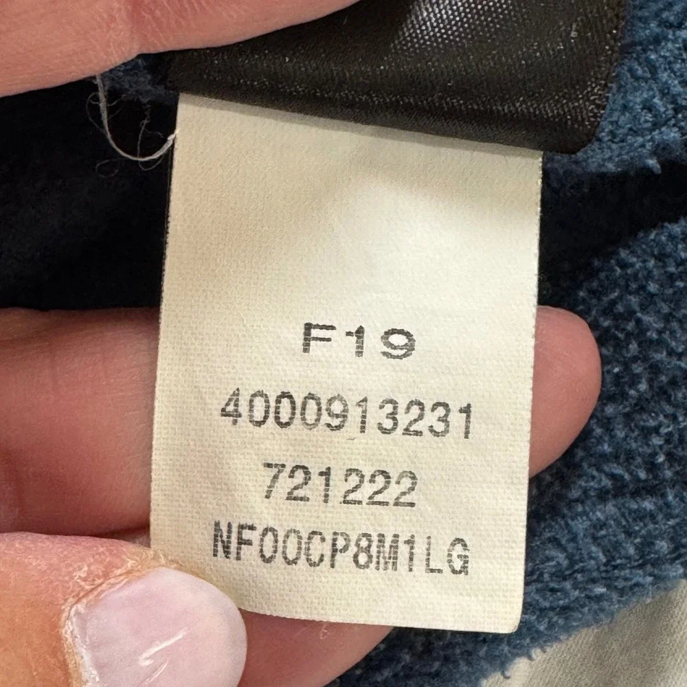 The North Face Men's Size L Blue Quarter Zip Fleece Pullover NF00CP8M1LG